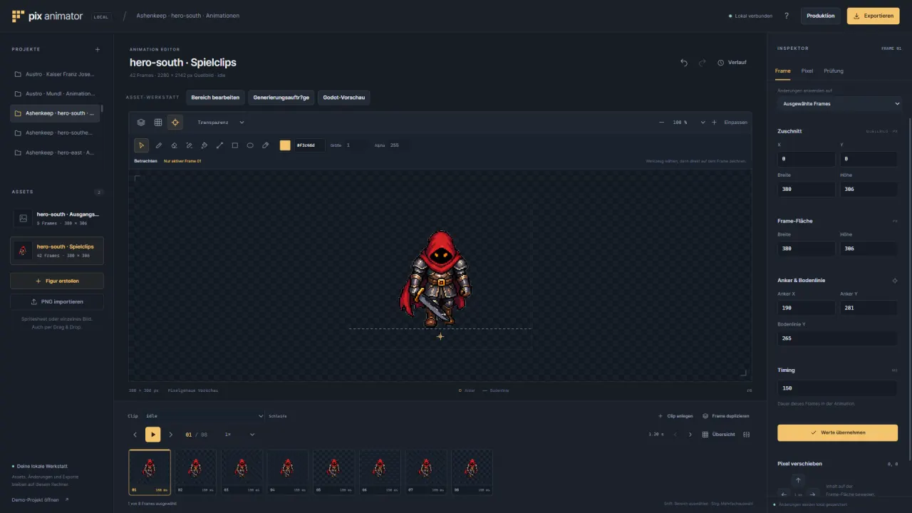 Pix Animator – Pixel Asset Workshop for Humans and Coding Agents