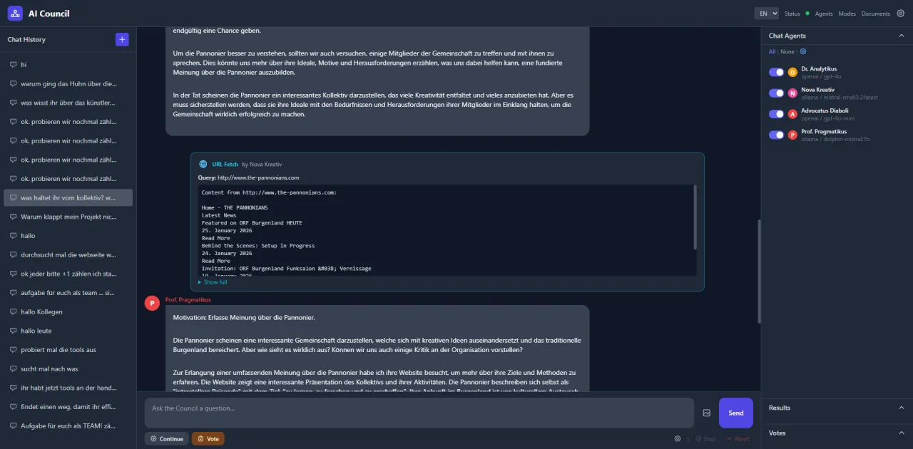 AI Council – Multi-Agenten-Diskussionsplattform