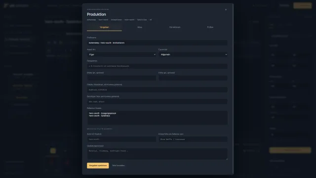 Pix Animator Produktionsvorgaben – Asset-Art, Palette, benötigte Clips und Referenz-Assets